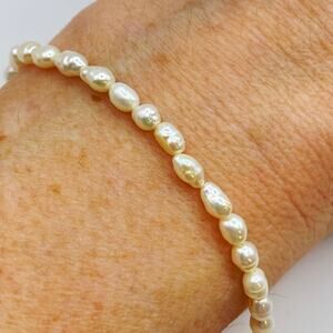 Dainty Freshwater Pearl Bracelet or Anklet - 7 1/4"